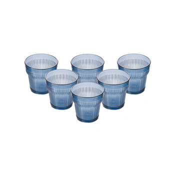 Prisma - Pack 6 Unidades Vaso 300 Ml. Mod. Empire State Color Azul Índigo