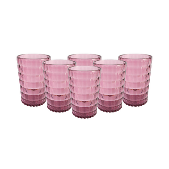 Prisma - Pack 6 Unidades Vaso 400 Ml.mod. Bauhaus Color Rosa Palo. Vaso De Policarbonato Tamaño Mediano, Reutilizable, Libre De Bpa