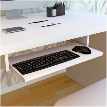 Portateclado Bandeja Extraíble De Madera Henor Keyboard 70 X 31 X 11 Cm - Blanco