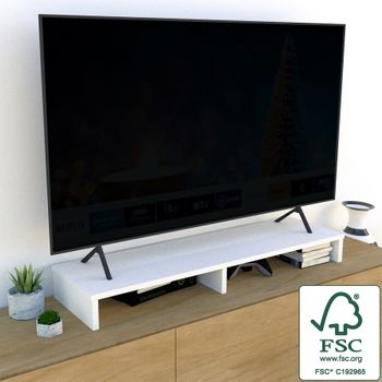 Soporte Tv  De Madera Fsc® Henor Elevador Tv  115 X 35 X 12 Cm - Blanco