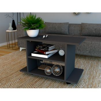 Mesa Con Ruedas De Madera Henor Giro 360º 80 X 40 X 52,5 Cm - Grafito