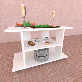 Mesa Con Ruedas De Madera Henor Giro 360º 120 X 40 X 52,5 Cm - Grafito con  Ofertas en Carrefour