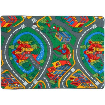 Acomoda Textil – Alfombra Infantil Ciudad Carretera para Jugar con Coches.  Alfombra Antideslizante, Plegable y Acolchada. (Modelo B, 120x160 cm) -  Conforama
