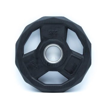 SPORTNOW Juego de 2 Discos de Pesas Olímpicas de 5 kg con Orificio de 5 cm  para Entrenamiento de Fuerza Ø24x3,5 cm Negro