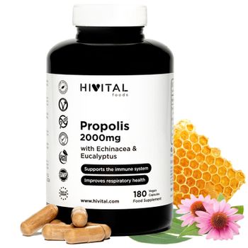 Propolis 2000 Mg. 180 Cápsulas Veganas Para 6 Meses