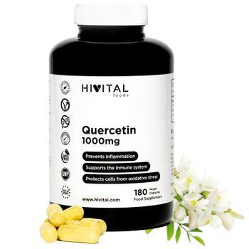 Quercetina 1000 Mg. 180 Cápsulas Veganas Para 3 Meses