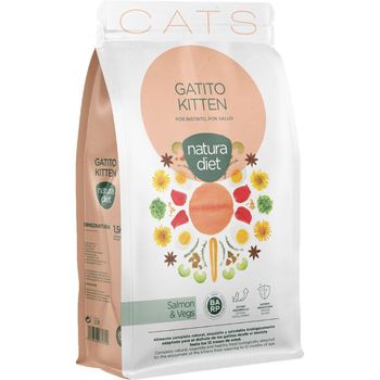 Natura Diet Cat Kitten Salmon Pienso Barp Para Gatos 400 G