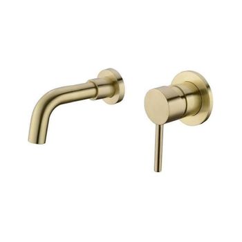 Comprar Grifo de lavabo pica alto dorado cepillado monomando