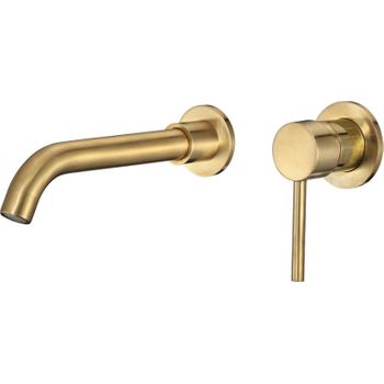 Grifo Monomando Lavabo Empotrado Brampton Oro Cepillado Dorado