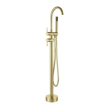 Comprar Grifo empotrado dorado de lavabo oro monomando caña redonda online