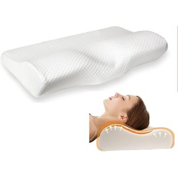 Almohada viscoelástica cervical memory foam contorno ergonómico 60x30x10cm