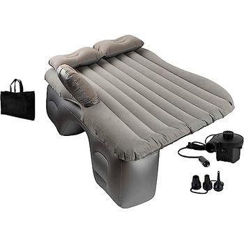 Colchón hinchable color gris Kit completo de cama inflable para dormir en  coche con bomba de aire eléctrico y almohadas