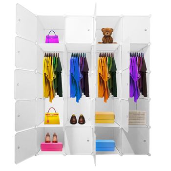 Armario Vestidor Cube Personalizable Boxed Premium 20 Cubos/puertas 183x147x47cm Blanco