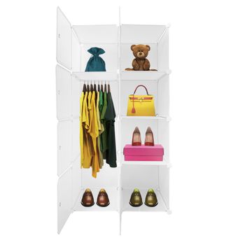 Armario Vestidor Cube Personalizable Boxed Simply Nyana Home 8 Cubos/puertas Organización Del Hogar Perchero Zapatero 147x75x47cm Blanco