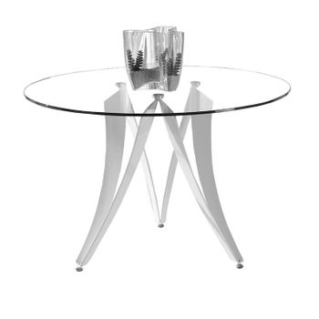 Mesa Comedor Cristal Modelo Tesla 160/220 X 90 X 76 - Transparente