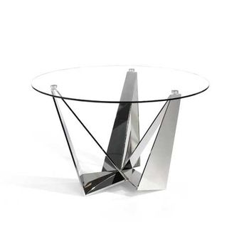 Mesa Comedor Cristal Modelo Bon Ø 130 X 76 - Transparente