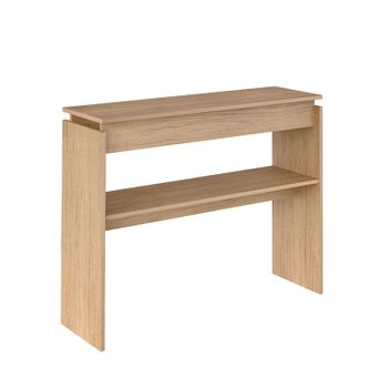 Mesa Escritorio Extensible Plutón Consola Moderna Color Blanco Y Cemento  99x36x88 Cm con Ofertas en Carrefour