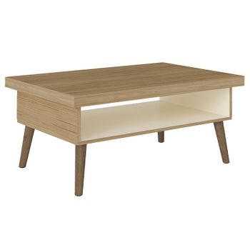 Mesa De Centro  Modelo Caslu 91x59x44,5  - Roble