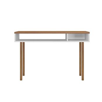 Mesa Escritorio Extensible Plutón Consola Moderna Color Blanco Y Cemento  99x36x88 Cm con Ofertas en Carrefour