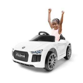 HOMCOM Coche Eléctrico para Niños de +3 Años Vehículo Todoterreno de  Batería 12V con Control Remoto 100x65x72 cm Blanco