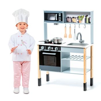 HOMCOM Cocina de Juguete Cocinita Infantil Madera para Niños +3