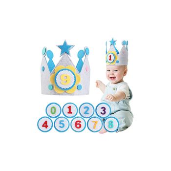 Corona Cumpleaños Con Números Intercambiables Azul - Juegos Y Juguetes Infantiles Para Niños
