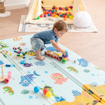 HOMCOM Alfombra Infantil Plegable y Reversible Alfombrilla de