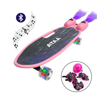 Monopatín Con Luces Y Humo Ataa Misil Rosa - Patinetes Eléctricos Infantiles Para Niños