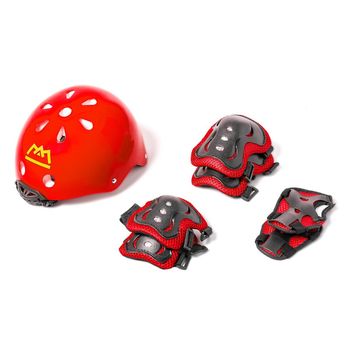 Set De Protección Para Niños Con Casco Atlas Rojo - Patinetes Eléctricos Infantiles Para Niños