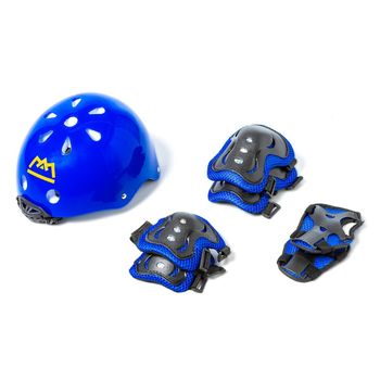 Set De Protección Para Niños Con Casco Atlas Azul - Patinetes Eléctricos Infantiles Para Niños