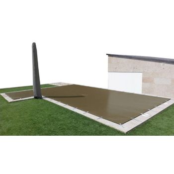 Cobertor De Invierno Marrón Lona Para Piscina (9,30 X 4,30 M.)