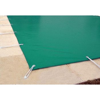 Cobertor De Invierno Verde/beige Lona Para Piscina (9,30 X 4,30 M.)