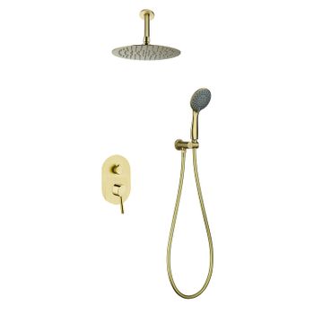 Sky Bath Ces004/oro Spirit Conjunto Ducha Monomando Empotrado Oro Cepillado