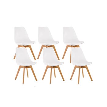 Silla Estilo Nordico Blanco, 6 Unidades