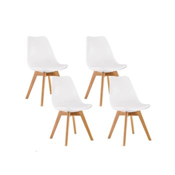 Silla Estilo Nordico Blanco, 4 Unidades