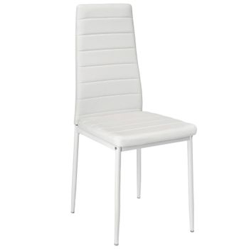 Set 4 Sillas De Comedor De Pvc Espuma Metal Homcom 41x50x91cm-blanco con  Ofertas en Carrefour