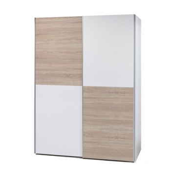 Armario 2 Puertas Correderas Time Blanco Y Cambria 196x170x59 Cm