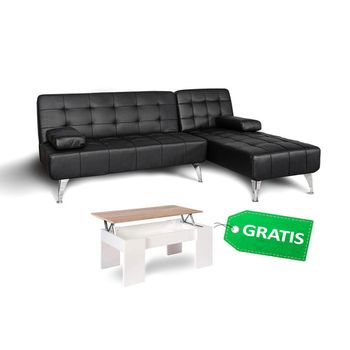 Oferta: Sofa Cama Chaise Longue Xs + Mesa De Centro Gratis