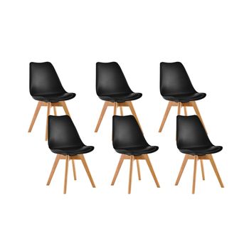 Silla Estilo Nordico Negro, 6 Unidades