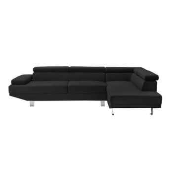 Sofa Chaise Longue Rinconera New Daniela 254cm Negro, Chaise Derecho