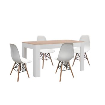 MOMMA HOME Conjunto Mesa Cocina Extensible y 2 Sillas Modelo Leva Blanco :  : Hogar y cocina