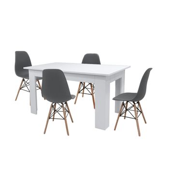 Pack Mesa De Comedor O Cocina Admiral + 6 Sillas En Polipiel/metal Blanco  con Ofertas en Carrefour