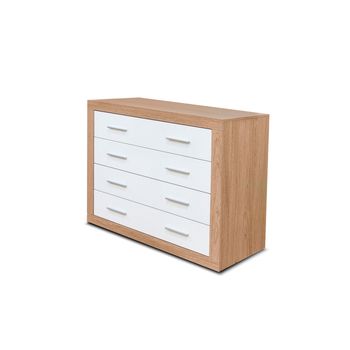 Comoda Kiara De 4 Cajones Cambria Y Blanco 98x82 Cm