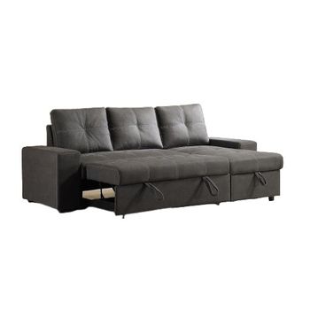 Sofa Cama Chaise Longue Flex, Negro 246cm