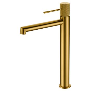 Grifo Lavabo Caño Alto Color Oro Cepillado Line Imex Bdd038-3oc  - Marca Mice / Imex