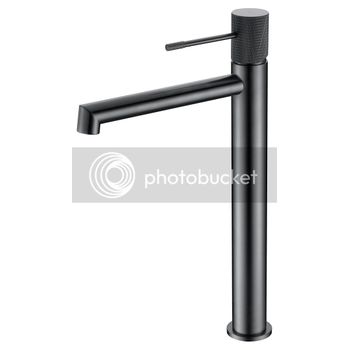 Grifo Lavabo Caño Alto Color Black Gun Metal Line Imex Bdd038-3bgm  - Marca Mice / Imex