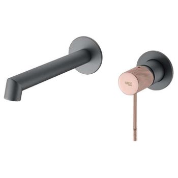 Grifo Lavabo Empotrado Gris Mate Y Champagne Line Imex  Gld038/gc  - Marca Mice / Imex