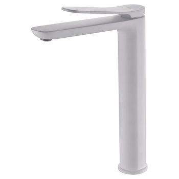 Grifo Monomando De Lavabo Caño Alto - Mezclador Para Agua Fría/caliente - Serie Dinamarca Blanco Mate - Bdr031-3bl  - Marca Mice / Imex