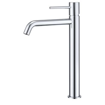 Grifo Monomando De Lavabo Caño Alto Fabricado En Latón - Griferia Baño Serie Monza - Cromado - Bdm039-3  - Marca Mice / Imex