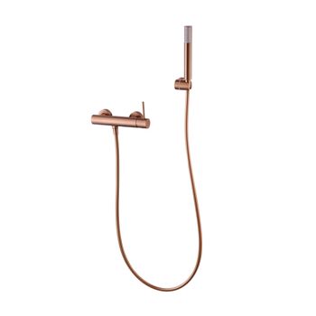 Conjunto De Grifo Monomando De Ducha De Mano Kit De Baño Fabricados En Latón Serie Monza Oro Rosa Cepillado- Bdm039-5orc  - Marca Mice / Imex